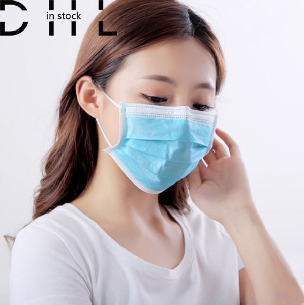 

spot medical disposable surgical pm2.5 masks with three layers of blue dhl package airmail anti-droplet dust smog pollen res