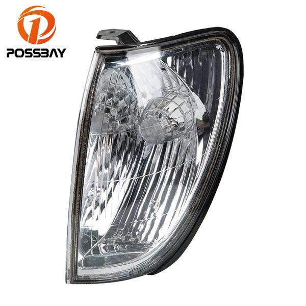 

possbay auto front corner lamp fog light turn signal lamp for land cruiser 100 1998-2005 transparent shell without bulbs