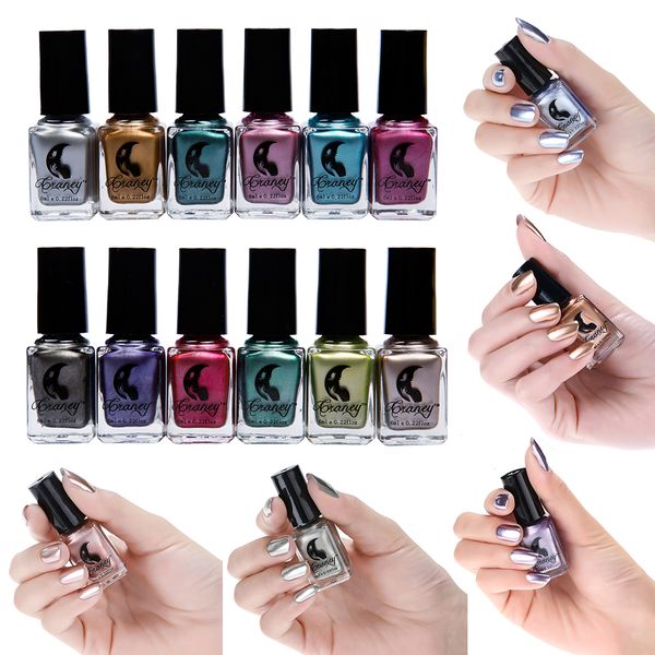 

6ml long lasting polychromatic individuality metal color mirror effect quickiy dry removeable nail polish for women