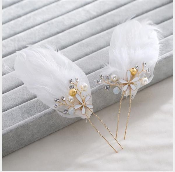 

bride wedding dress accessories hairpin flower golden core pearl hairpin flower headdress, Slivery;golden