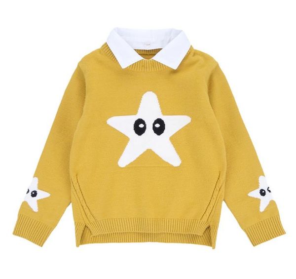 Children Kid Cartoon Deer Pullover Knitting Turtleneck Warm Outerwear Sweater