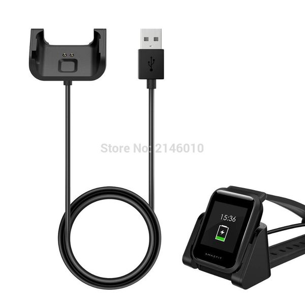 

portable replacement usb charger charging stand adapter station cradle dock with cable for amazfit bip smart watch, Black;brown