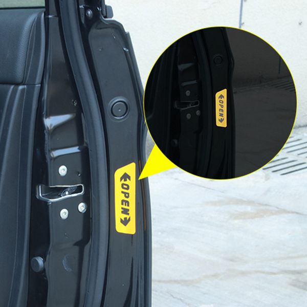 

4pcs/set reflective open sticker door open warning safety car styling door opening warning reflective sticker auto decoration