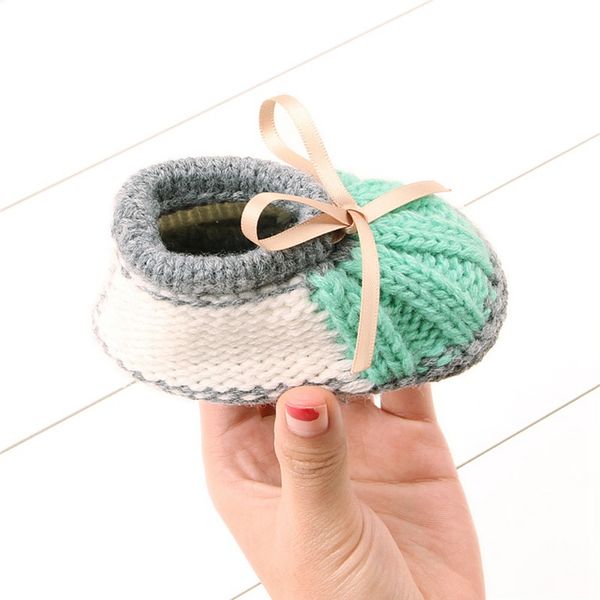 

baby shoes fashion newborn baby boy girl winter warm knitting boots socks shoe covers, Black;grey
