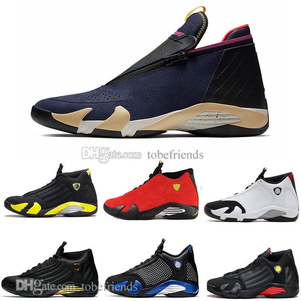 

with box new 14 14s men basketball shoes black toe candy cane doernbecher fusion varsity red suede last sthunder dmp sneakers