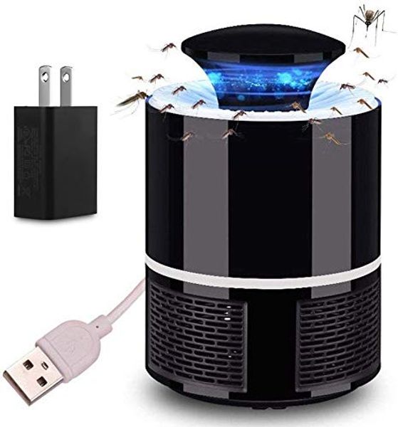 U SB Desenvolvido Mosquito assassino Lamp Non-Toxic Bug eletrônico Zapper 360 graus Armadilha Lâmpada LED para interior com adaptador USB grátis