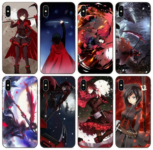

[tongtrade] moon rwby ruby rose anime girls shape case for apple iphone 11 pro max xs 8s 7s 6s samsung note 10 pro huawei mate 10 1pcs case