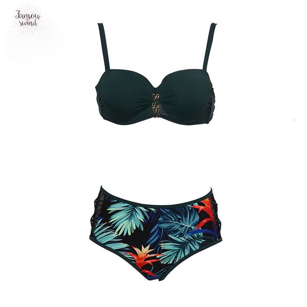 

зеленый печати бикини set женщины бинты mesh mid два bikinis waisted полиэстер кусочки купальники 2019 пляж купальные костюмы купальники, White;black