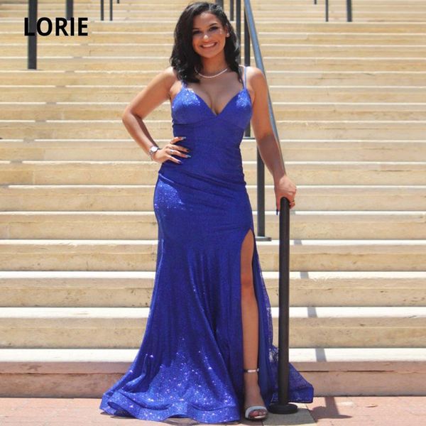 

party dresses lorie sequin formal mermaid evening side split spaghetti strap prom dress long gowns with back lace-up custom made, White;black