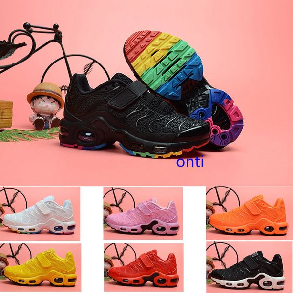 

2019 new tn plus ultra tuned air cushion trainer children running shoes boy girl youth kid sport sneaker size 28-35, Black