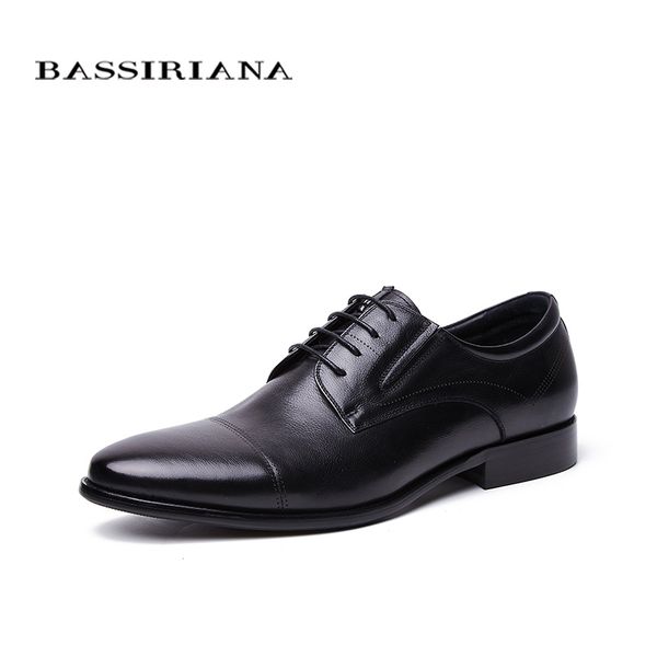 

bassiriana business genuine leather shoes men formal lace-up spring autumn black brown 39-45 russian size handmade
