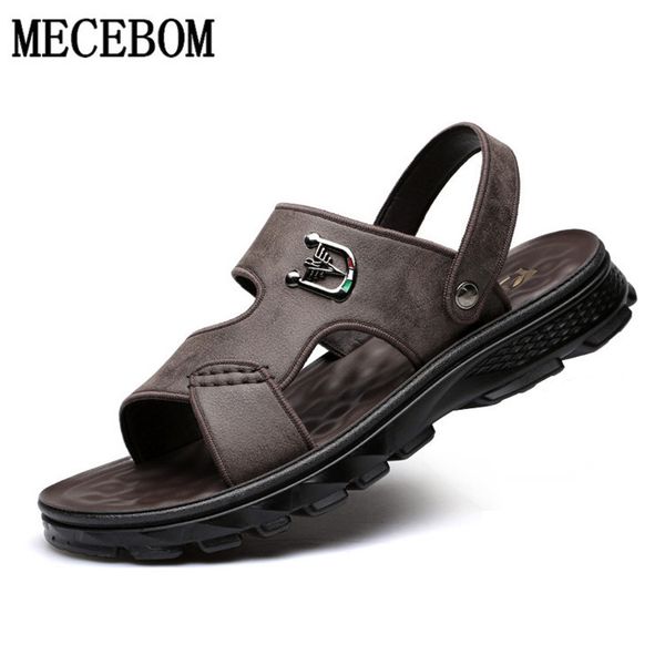 

2020 sell well men's sandals retro style comfortable non-slip soft thick bottom leisure set foot beach slippers men sandals, Black
