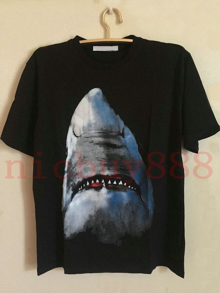 

2020 summer give mens fashion t shirt short sleeve 3d shark print t shirts casual tshirt clothing tee cotton, White;black