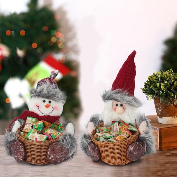 

christmas candy storage basket christmas table decoration xmas santa claus snowman storage basket christmas gift party supplies an2852