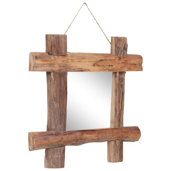 

wood mirror natural 50x50 cm recycled solid wood wall stickers