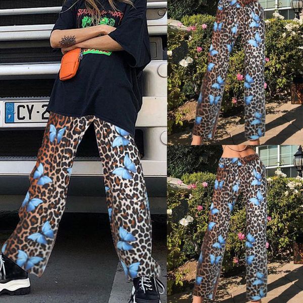 

summer women summer streetwear fashion leopard print butterfly print long short feminino panties spodenki damskie, Black;white