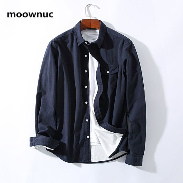 

2020 new arrival winter casual long sleeves warm and thickened men's shirts, fashion youth shirt men,size -3xl, White;black