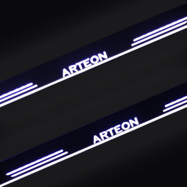 

for volkswagen arteon 2017 2018 2019 acrylic moving led welcome pedal car scuff plate pedal door sill pathway light