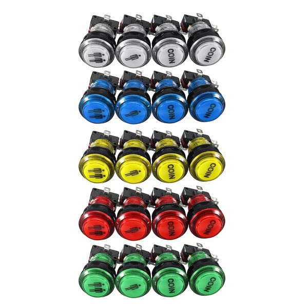 

led arcade single dual start-плеер монет кнопка push - белый