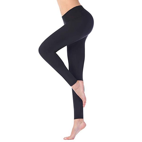 

brand fashion 2019 women's pants high waist and tight casual fitness running gym exercise pant nude hidden pocket pants hot, Black