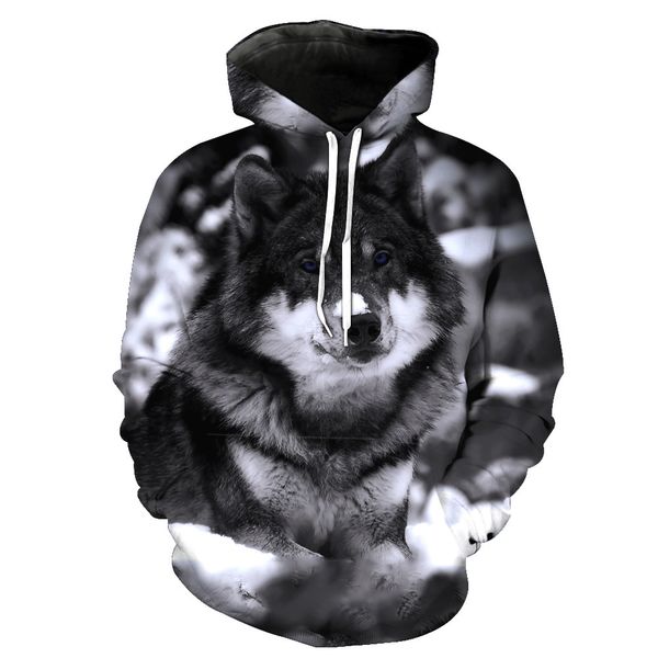 

new digital printing with cap pocket insert men's fashion with hat men's clothes blouse hoodies, Black