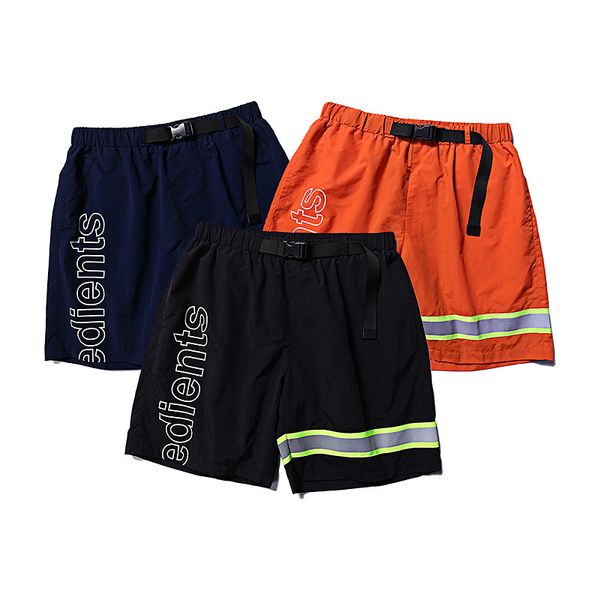 

KANYE High Street Sports Leisure Shorts for Men and Women Colour Stripe Stitching Letters Printed Sports Shorts