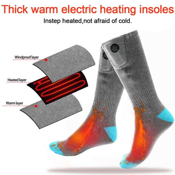 

winter heated socks warm keeping water washable heated socks for motorcycle bike riding swimwear women basketball, Black