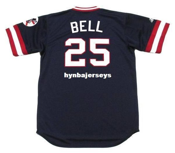 

custom buddy bell stitched 1977 throwbacks vintage baseball jersey retro mens jerseys shirt, Blue;black