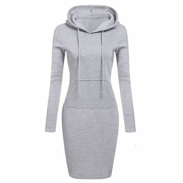

designer hoodie womens clothes autumn winter warm sweatshirt sleeved dress woman hooded collar pocket design simple woman dress 2019 new, Black
