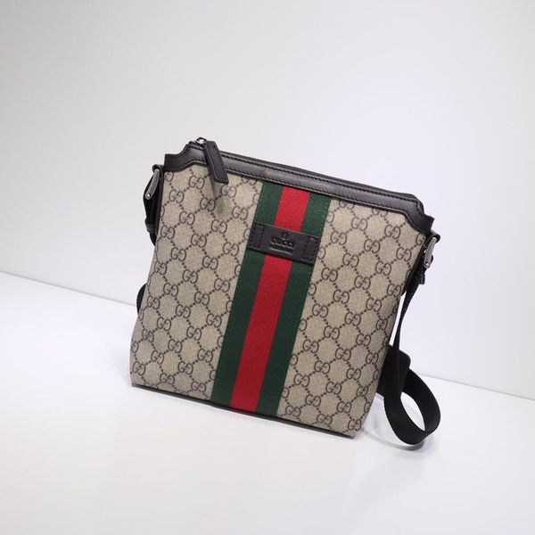 

2019 green and red web stripe brown letter canvas with leather women message bag handbag shoulder bags 471454