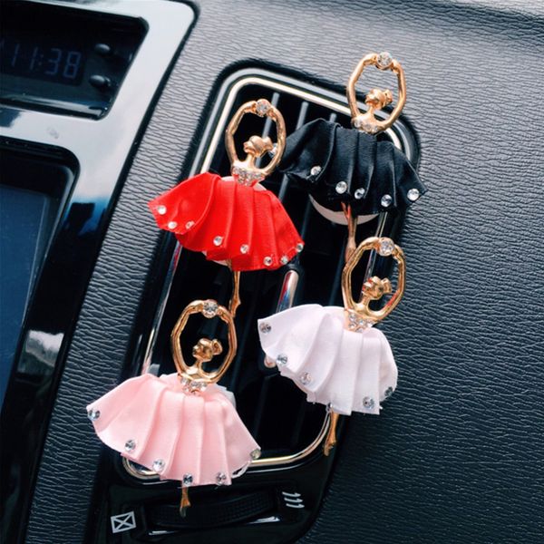 

car perfume metal cute ballerina styling air conditioner outlet perfume clip car air freshener ornaments for accessories