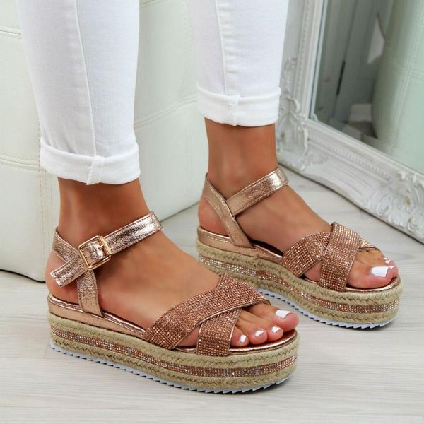 

litthing new summer shoes women sandals fashion gold female beach shoes mid heels ladies platform, Black