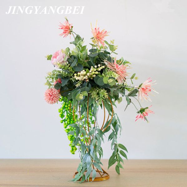 

artificial silk flower wrought iron dining table table flower wedding stage t platform road props l window decoration