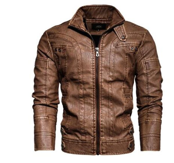 

2020leather пиджак мужской кафе гонщик старшей кожа проблемной куртка мотоцикл, White;black