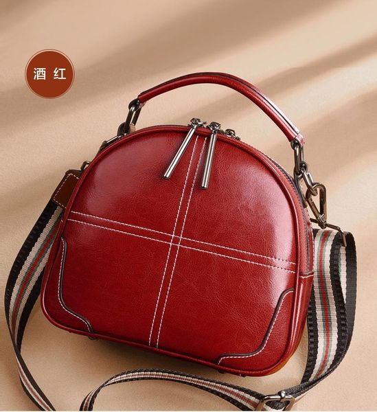 

belle2019 cowhide small circle joker bag woman genuine leather ma'am both shoulders bring messenger single shoulder package
