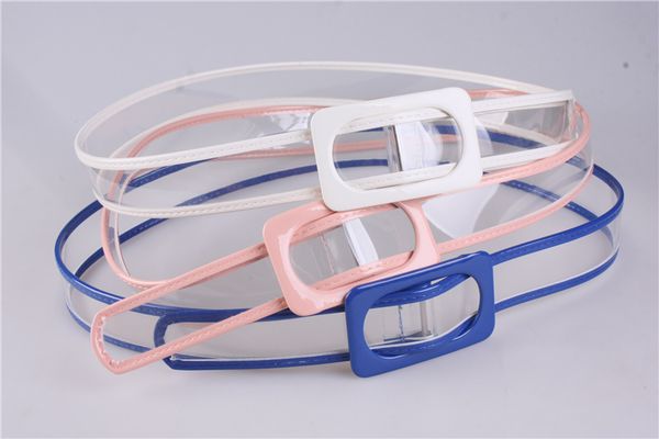 

прозрачные ремни для женщин 2019 мода квадратная пряжка кожаный ремень jeansdress матч поясной ремень пояс горячие продажи, Black;brown