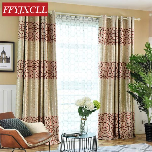 

high shading curtains double sided geometric printed jacquard curtains for living room bedroom window tulle for kitchen