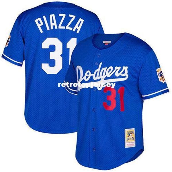 

mitchell & ness los angeles #31 mike piazza 1997 jersey throwbacks mens stitched baseball jerseys, Black;blue