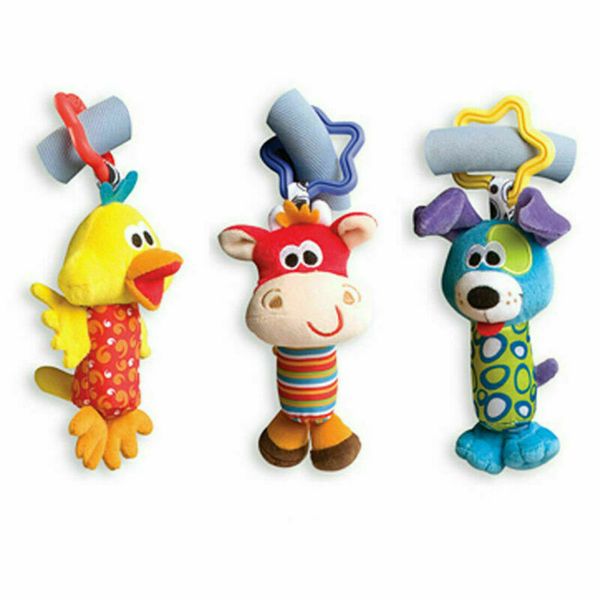 

cartoon infant baby soft handbells rattles car bed stroller bell toy developmental