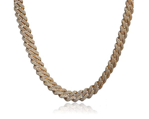 

iced out prong cuban link chain for men hiphop jewelry for gift, Silver
