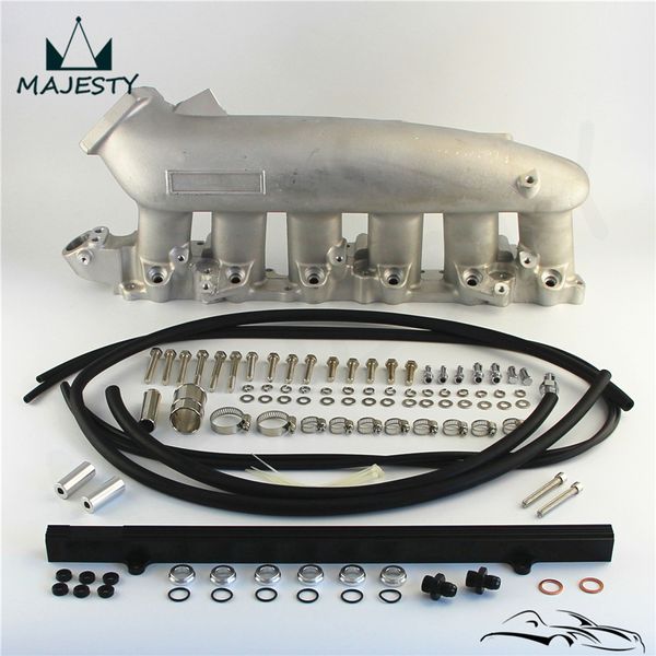 

cast aluminum intake manifold plenum with fuel rail for n*issan r*33 r*32 r*b25