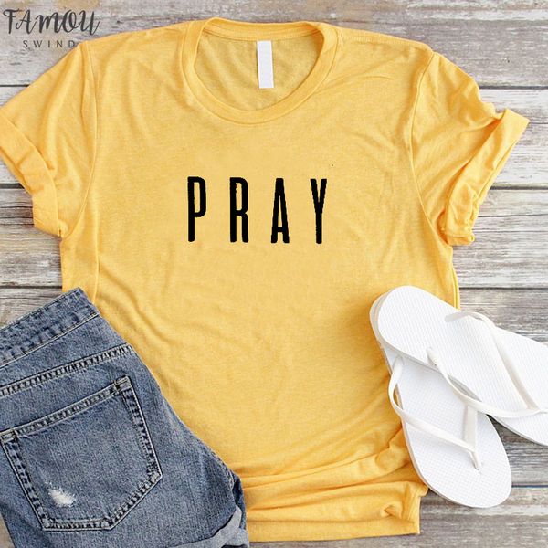 

pray christian t shirts fashion clothes womens tshirt easter t shirt letter print gery tees cotton tshirt dropshipping, White