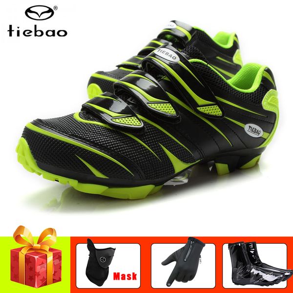 

tiebao pro cycling shoes self-locking sapatilha ciclismo mtb shoes cover warm bicycle gloves outdoor sport mountain bike, Black