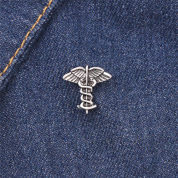 

fashion vintage angel wings men's badge brooch pin brooch broiler medal men's shirts collar clothes and accessories gifts, Gray