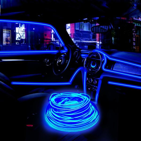 

5m flexible neon light 16.4ft glow el wire string strip rope tube light car dance party costume+ controller christmas light