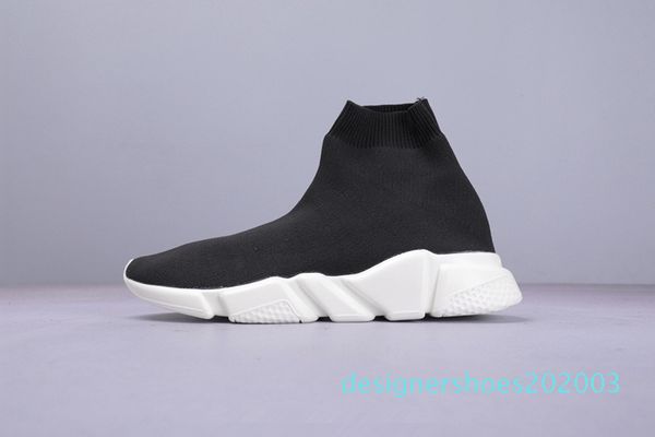

2019 fashion new paris speed trainers knit sock shoe original luxury designer mens womens sneakers casual with box d03, Black