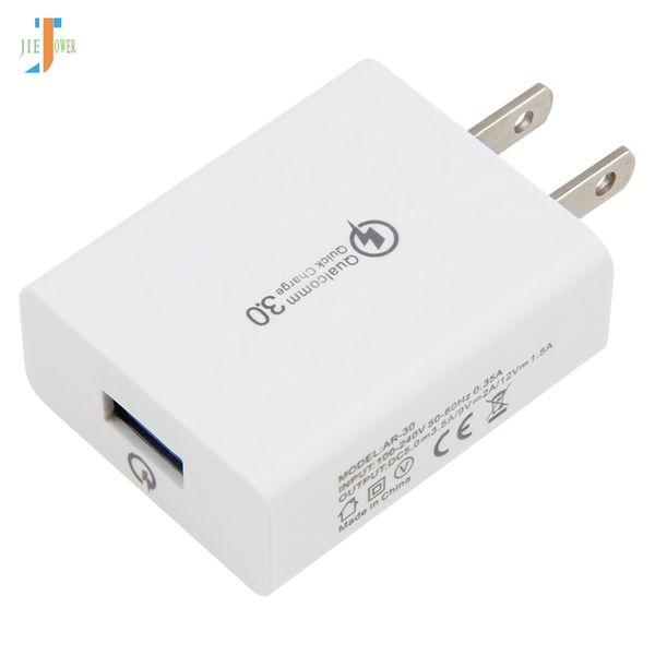 

100pcs quick charge 3.0 9v 2a us plug usb wall charger power travel ac adapter for iphone samsung huawei xiaomi universal charger adapter