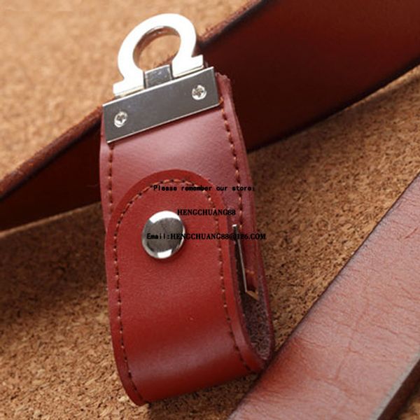 

customized leather usb flash drive 2.0 32gb keychain usb pen drive 8/16gb memory stick pu leather brown 64gb 128gb printed logo