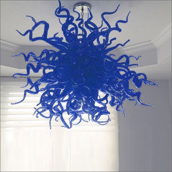 

blown glass chandelier lighting hand glass dale chihuly style custom decorative pendant lamps modern unique designed blue color lights