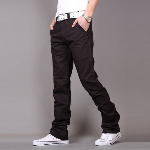 

new fashion mens casual pants high quality brand work pants male clothing cotton formal slim fit trousers men pantalones hombre, Black